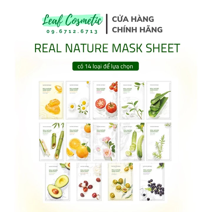 [ Chính Hãng ] Mặt Nạ Nature Republic Real Nature Mask Sheet