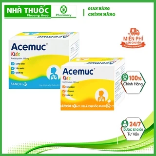 Acemucc kid gói hỗ trợ giảm ho tiêu đờm 100/200mg( gói)