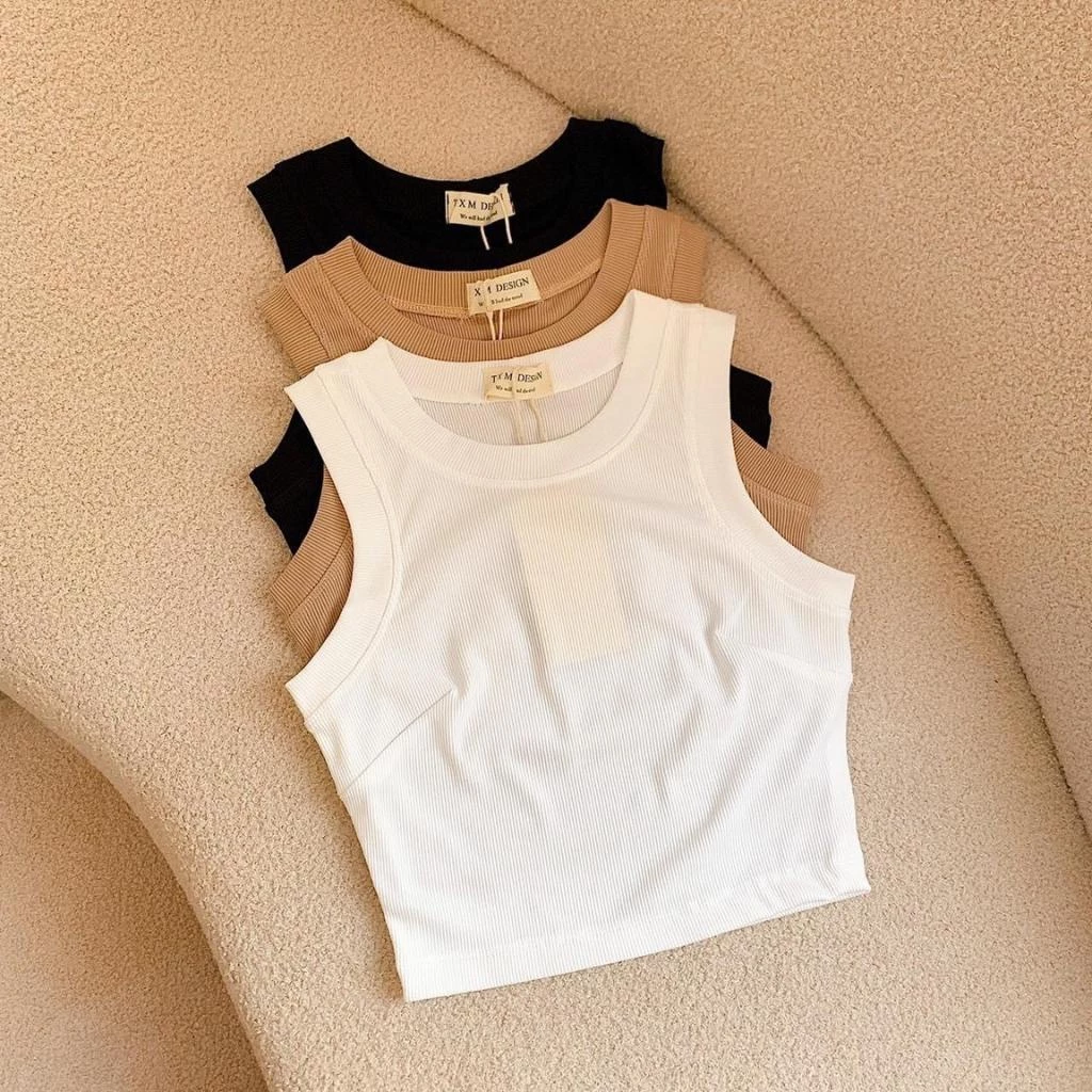 Áo Kiểu Croptop Ba Lỗ Nữ Chất Dày Dặn 2 Màu Trắng Đen Dành Cho Các Nàng Thích Đơn Giản Nhẹ Nhàng Mà Siêu Ngầu