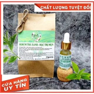 SERUM CHẤM MỤN TRÀ XANH HANDMADE NHÀ BỘT GIẢM CÁC LOAI MỤN CỨNG ĐẦU