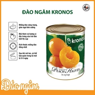 Đào ngâm Kronos nhập khẩu Hy Lạp lon 820gr. Hàng công ty có sẵn giao hàng ngay