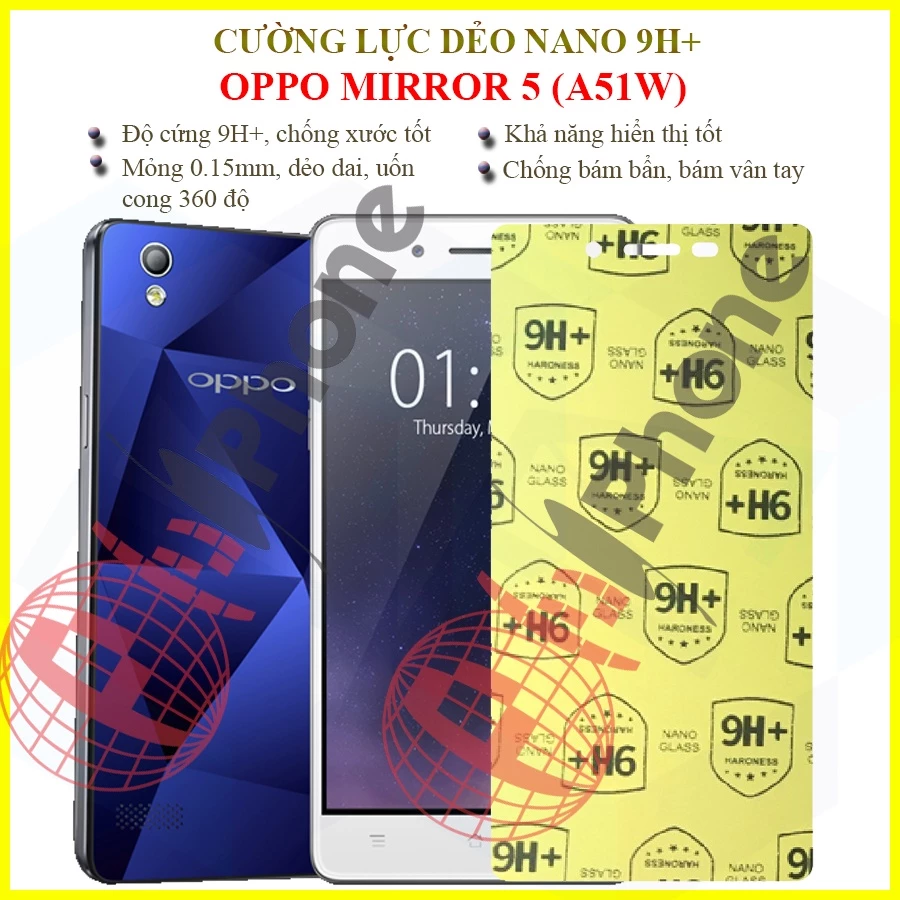 Dán cường lực dẻo nano Oppo Mirror 5 (A51w)