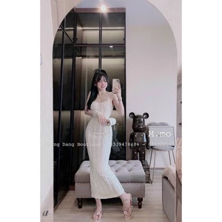 Đầm body dáng dài 2 dây thun xốp hot