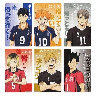 Ảnh card bo góc in hình Haikyuu! Vua bóng chuyền ver Đánh số thẻ bo viền 5*8cm anime chibi 1 tấm