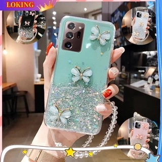 Ốp Lưng Cho Xiaomi Redmi Note 13 12 Pro Plus 3D Bướm Bling Lấp Lánh Dây Silicon Ốp lưng