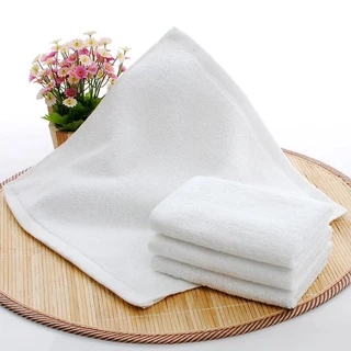 Khăn lau tay màu trắng hình vuông nhỏ 24x24cm cotton dày dặn siêu thấm đa năng toilet wc nhà tắm vệ sinh gia đình giá rẻ