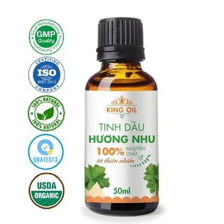 Tinh dầu Hương Nhu KingOil nguyên chất 100% từ thiên nhiên, thơm phòng đuổi muỗi, chăm sóc dưỡng tóc