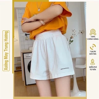 Quần Đùi Cạp Chun In Chữ Quần Short Unisex 2 Màu Đen ,Trắng