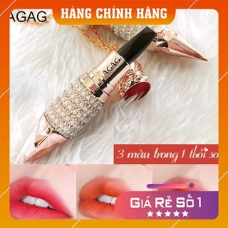 Son kem lì 💄FREESHIP💄Son 3 màu AGAG KIM CƯƠNG (kèm dây) lâu trôi, mềm mại, dưỡng ẩm chống trôi