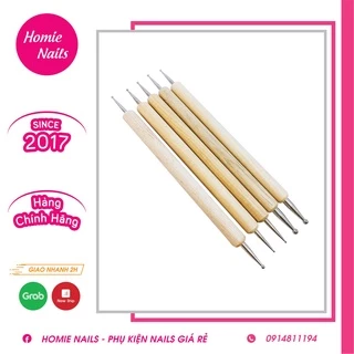 SET BÚT CHẤM BI VẼ MÓNG THÂN GỖ - SET 5c