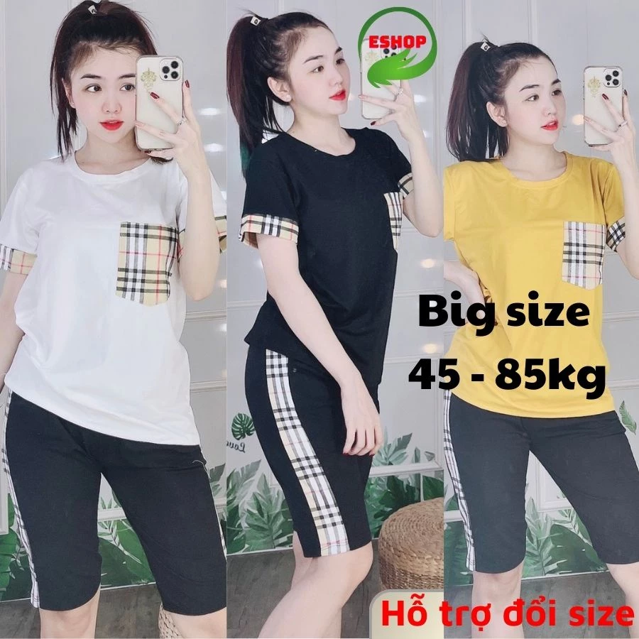 Đồ bộ nữ bộ ngủ trung niên thun cotton thể thao bigsize ESHOP AD17 đồ bộ mặc nhà quần áo nữ quần lửng đẹp dễ thương cute