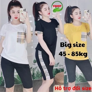 Đồ bộ nữ bộ ngủ trung niên thun cotton thể thao bigsize ESHOP AD17 đồ bộ mặc nhà quần áo nữ quần lửng đẹp dễ thương cute