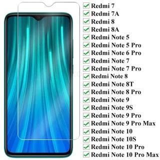 Kính cường lực 9h bảo vệ màn hình cho Xiaomi Redmi Note 10 9 8 7 Pro 9s 9t 8t 7