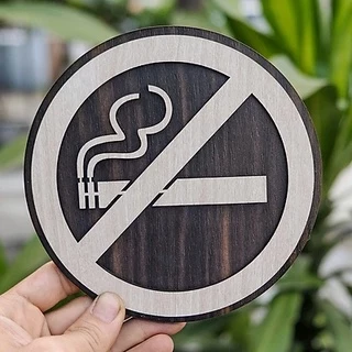 Tranh gỗ treo tường_Biển gỗ No Smoking - Cấm hút thuốc. Nhiều kích thước