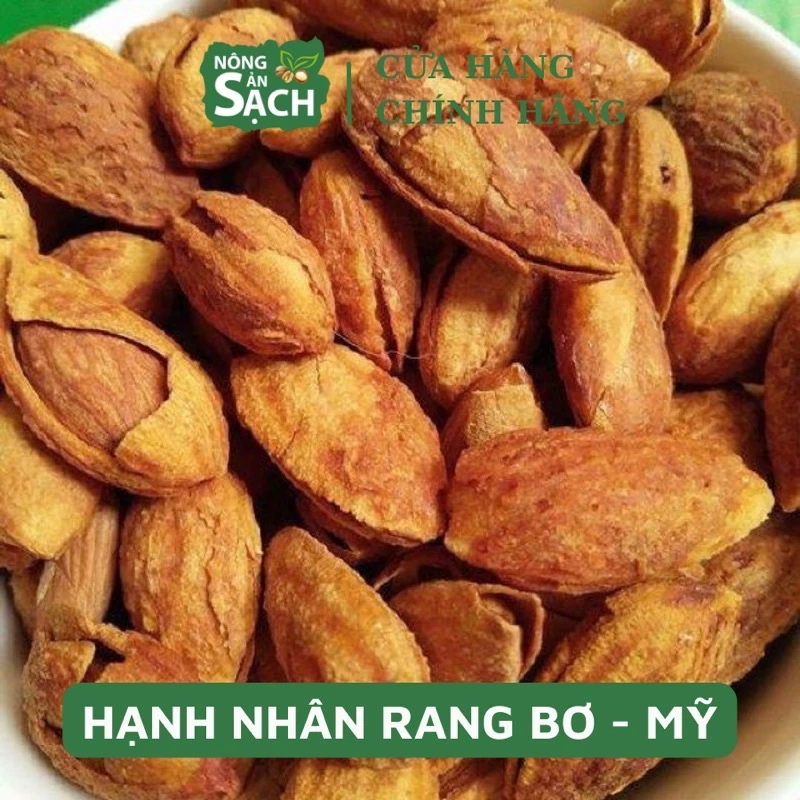 500G Hạt Hạnh Nhân Rang Bơ Nhập Khẩu Mỹ