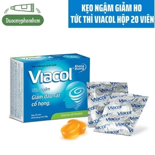 Kẹo Ngậm Giảm Ho Tức Thì Hiệu Quả Nhanh, Không Đường Viacol - Hộp 20 viên 5 vỉ