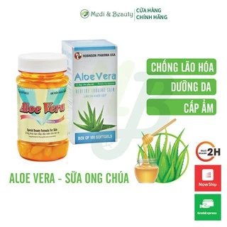 Viên uống đẹp da, dưỡng ẩm, chống lão hoá, mờ sẹo ALOE VERA Sữa Ong Chúa chai 100 viên