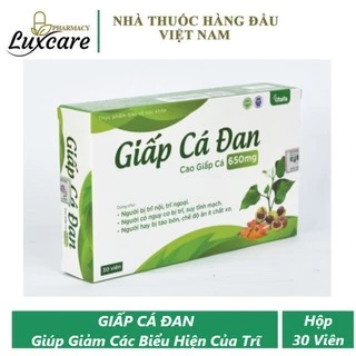 Viên Uống Giấp Cá Đan - Hỗ Trợ Nhuận Tràng - Tăng Sức Bền Thành Mạch - Hộp 30 Viên - Luxcare