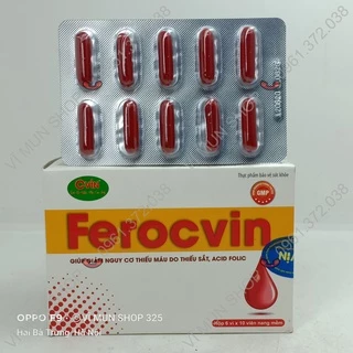 Ferocvin hộp 60 viên bổ sung sắt, giảm nguy cơ thiếu hụt sắt