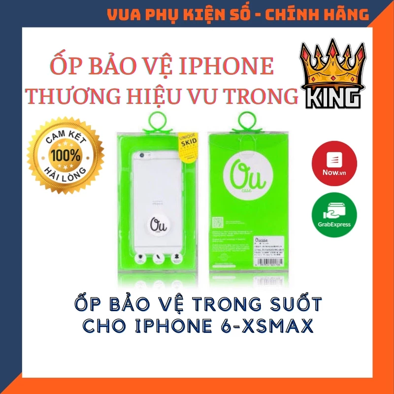 Ốp Iphone Lưng Silicon Trong Suốt Chính Hãng VU - Bền Đẹp