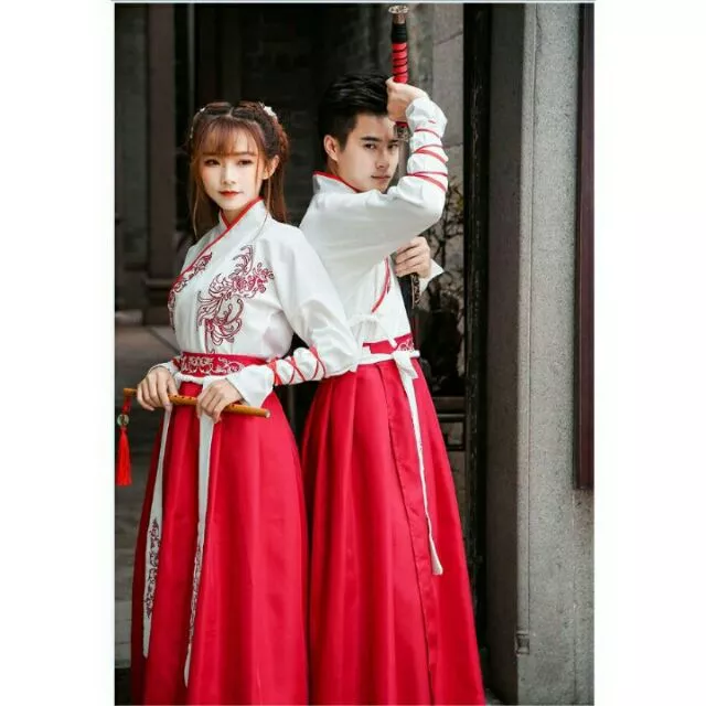 [ORDER]  Hán Phục Kiếm Hiệp Nam Nữ Hoa Bỉ Ngạn Cosplay Cổ trang Đỏ Xanh