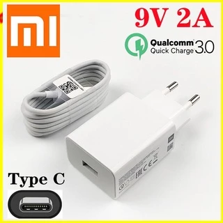 Xiaomi Mi 9 SE 18W Fast EU Charger QC3.0 Fast USB Wall Charger Micro USB và Type C Cable Sạc nhanh Thích hợp cho Mi 9 8 10 9se Redmi note 7 pro Mi 6 6X 8 A2 A1 Note 8