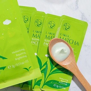 Bịch 15 Miếng Mặt Nạ Ngủ Trà Xanh Matcha Laikou Chính Hãng