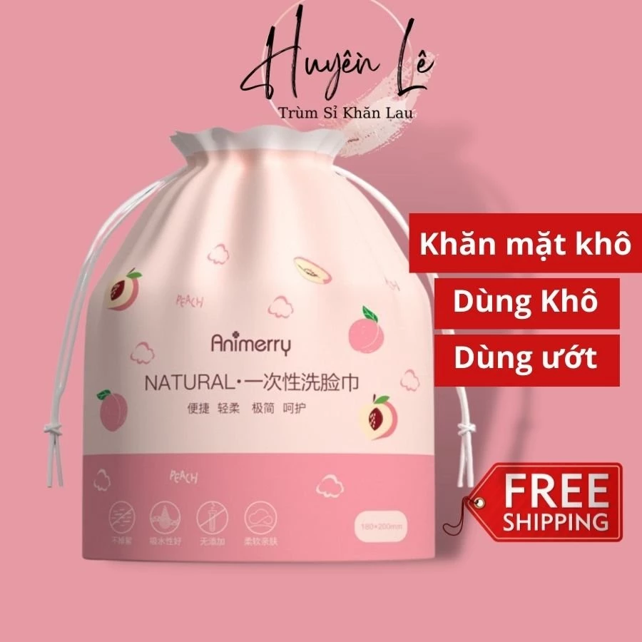 Khăn mặt khô Animerry dùng 1 lần lau khô, lau ướt , Giấy lau mặt, Khăn giấy đa năng