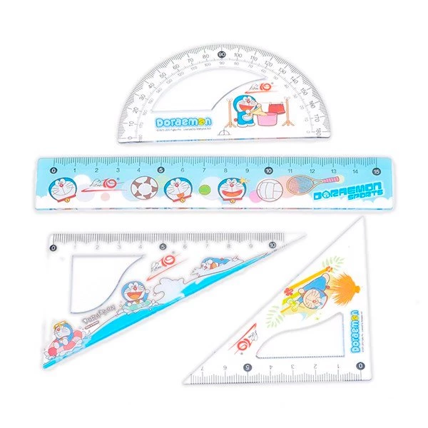 Thước bộ TP-SR09/DO : 1 thước thẳng 15 cm, 1 thước eke 45, 1 thước eke 60, 1 thước đo góc 180