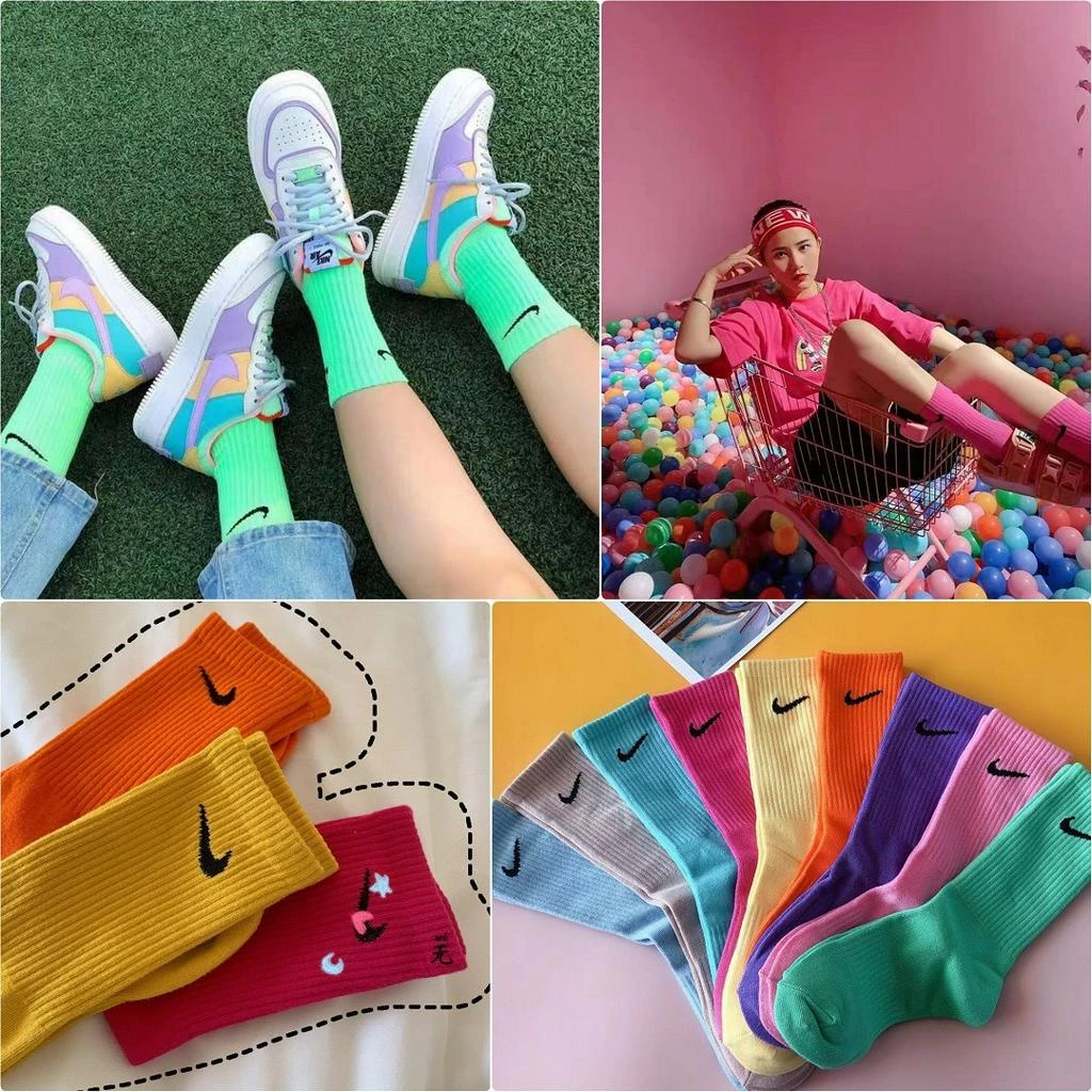 Tất Vớ Cổ Cao Full Màu Nike Candy Thời Trang Bít Tất NK