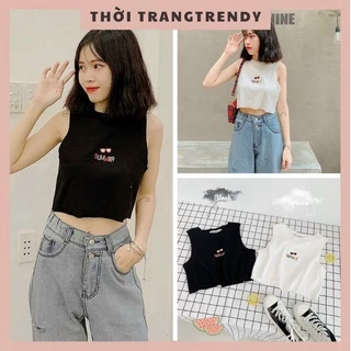 Áo Ba Lỗ  Croptop Thêu SUMMER Thời Trang Ulzzang Dễ Thương AA-0002 babytee