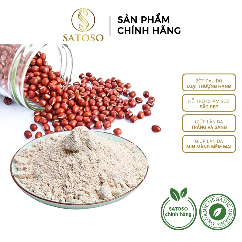 Bột đậu đỏ nguyên chất thượng hạng satoso 1kg trắng da dưỡng ẩm mờ thâm SA67