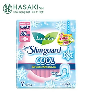 Băng Vệ Sinh Laurier Siêu Mỏng Mát Lạnh Ban Ngày  Super Slimguard Cool 25cm 7 Miếng