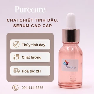 Chai bóp giọt serum 3ml 5ml 10ml 15ml 20ml 30ml 50ml chiết tinh dầu essential oil, Thủy tinh dày