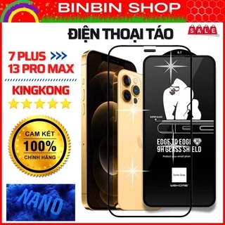 Kính cường lực KingKong iphone 14 ProMax 14Plus 14Pro 13 ProMax 12 ProMax 11 Pro Max 11Pro Xs max x 7Plus 8Plus [WK 3D]