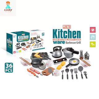 Đồ chơi trẻ em , đồ chơi nấu ăn bộ nồi nấu ăn nhà bếp 36 chi tiết Mini Kitchen cho bé thỏa sức nhập vai làm đầu bếp