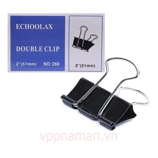 Kẹp giấy kim loại Slecho Double Clip size 51mm hộp 12c, kẹp bướm giấy văn phòng màu đen, kẹp tài liệu sắt, kẹp elip sắt