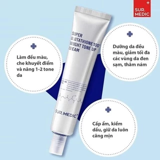 Kem Dưỡng Trắng Da Sur Medic Super Glutathione 100 Bright Tone Up Cream