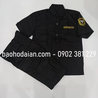 Quần áo vệ sĩ, quần áo bảo vệ màu đen túi hộp kèm logo tay ngực (có bigsize)