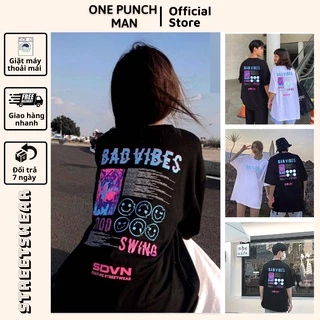 Áo thun tay lỡ BAD VIBES unisex from rộng - Áo phông OPM co giãn 4 chiều không xù lông