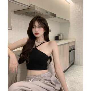 Áo Yếm Hai Dây Dáng Croptop Chất Cotton Tăm Co Dãn Siêu Hot B.B2