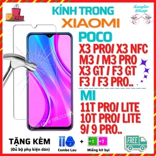 Kính Cường Lực TRONG SUỐT XIAOMI POCO X3 PRO/X3 NFC/ X3/ M3/F3/GT/PRO/ MI 10T PRO/11T PRO/9/9T/10T/LITE- MIẾNG DÁN TRONG