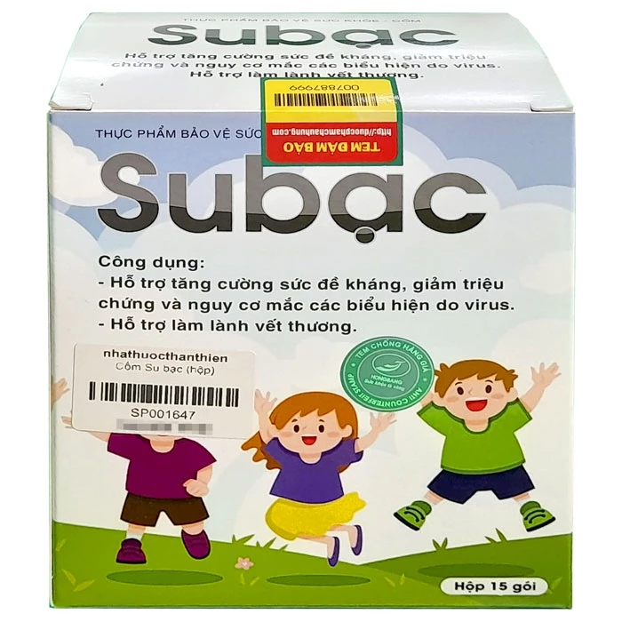 CỐM SUBẠC - HỖ TRỢ TĂNG CƯỜNG SỨC ĐỀ KHÁNG CHO TRẺ (15 GÓI)