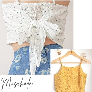 Áo yếm áo dây nữ croptop hàng thiết kế hoa nhí Vintage Ulzzang