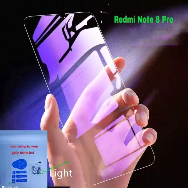 Cường lực Redmi Note 8 / Note 8 Pro / Note 9s / Note 9 Pro / Redmi K40 / Poco X3 tím chống tia UV hại mắt