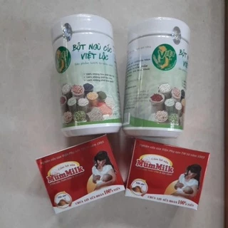 Combo siêu lợi sữa gồm 2 ngũ cốc Việt Lộc + 2 cốm lợi sữa Mummilk Yến Sào