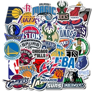 Bộ 32 sticker PVC chống nước họa tiết NBA graffiti phong cách thể thao dùng để trang trí xe hơi/vali hành lý thủ công