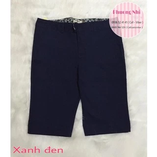 Quần Lửng Kaki Thun Màu Xanh Đen / Quần Lửng Nữ Trơn Basic