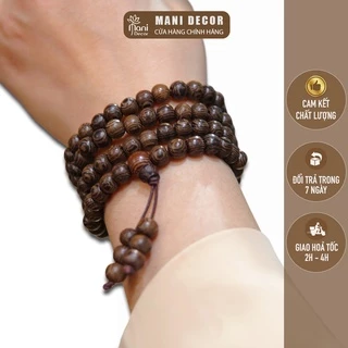 Chuỗi đeo tay 108 hạt gỗ Mân Côi size 6, size 8mm - Mani Decor