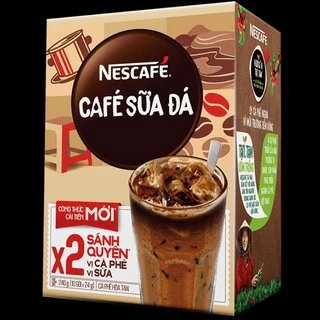 Cà phê sữa đá Nescafé  nhân đôi sánh quyện 240g (hộp 10 gói × 24g)